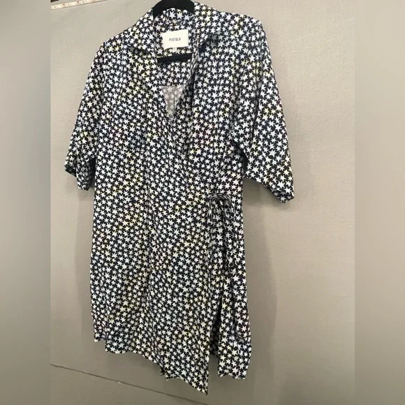Pistola wrap dress star pattern navy background XS - Picture 2 of 8